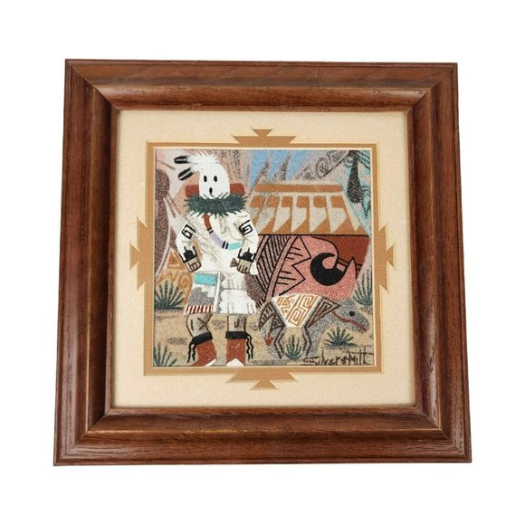 Keith Silversmith Navajo Kachina Dancer Sand Painting Framed Native Indian Art - Picture 3 of 9